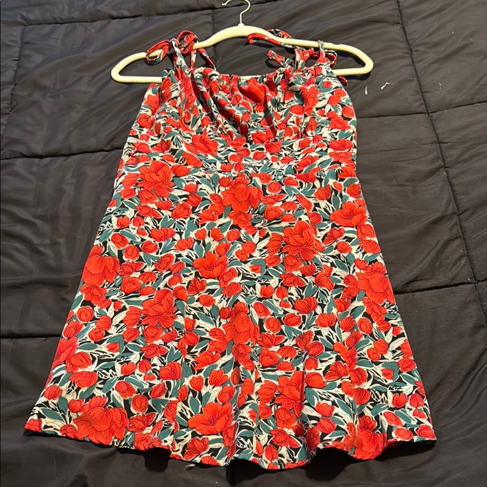 SHEIN Red Floral Mini Dress